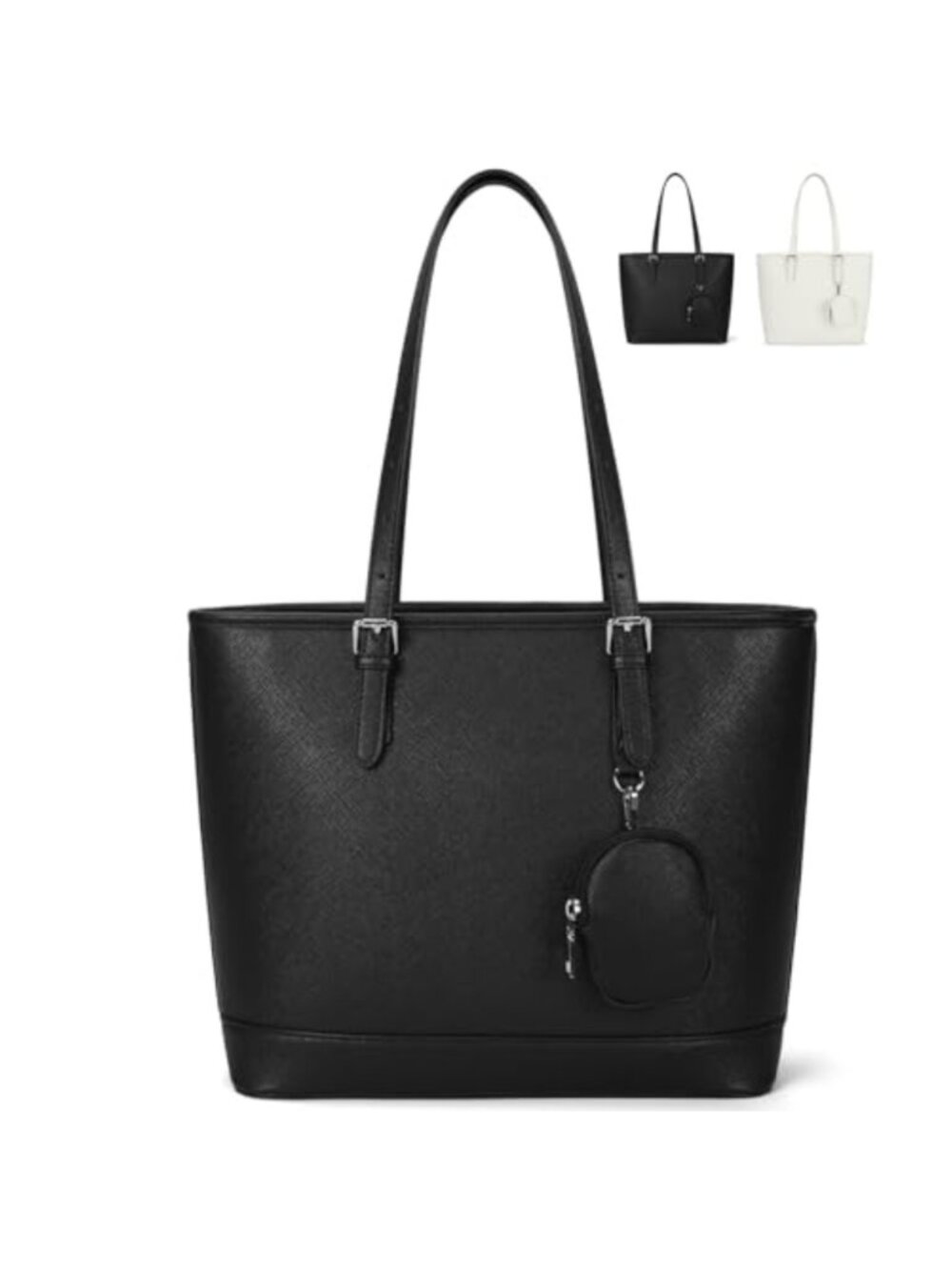 Large Tote Bag for Women PU Leather Shoulder Bag with Removable Pouch
